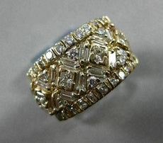 ANTIQUE WIDE 1.20CT DIAMOND 14KT YELLOW GOLD 3D X LOVE ANNIVERSARY RING #20381