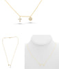 .16CT DIAMOND 14KT YELLOW GOLD 3D ROUND CROSS & FLOWER BY THE YARD FUN NECKLACE