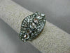 ESTATE .13CT DIAMOND & WHITE QUARTZ 14KT ROSE GOLD 3D CLUSTER WAVE FUN RING