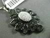 ESTATE LARGE 1.33CT DIAMOND 14KT WHITE GOLD ELONGATED FLOWER FLOATING PENDANT