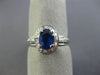 ESTATE 1.33CT DIAMOND & AAA SAPPHIRE 14KT WHITE GOLD OVAL ENGAGEMENT RING #11711