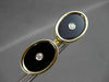 ANTIQUE .16CT OLD MINE DIAMOND & AAA OVAL ONYX 14K YELLOW GOLD CUFF LINKS #23084