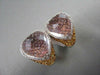 ANTIQUE WIDE 25.22CT HUGE 14KT DIAMOND, CITRINE & PINKISH QUARTZ GOLD EARRINGS!!
