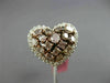 ESTATE LARGE 2.52CT WHITE & PINK DIAMOND 18KT 2 TONE GOLD HEART SHAPE LOVE RING