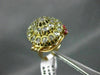 ANTIQUE LARGE 1.40CT DIAMOND & AAA RUBY 14KT TWO TONE GOLD COCKTAIL RING #23391