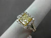 ESTATE 1.76CT GIA FANCY YELLOW DIAMOND 18K TWO TONE GOLD CLASSIC ENGAGEMENT RING