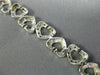 ANTIQUE 1.0CT DIAMOND 14KT WHITE GOLD 3D CLASSIC OPEN HEART LOVE BRACELET #17775