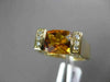 ESTATE LARGE 1.79CT DIAMOND & EXTRA FACET CITRINE 14KT YELLOW GOLD TENSION RING