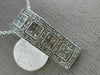 ESTATE LARGE 1.0CT ROUND & PRINCESS DIAMOND 14KT WHITE GOLD RECTANGULAR PENDANT