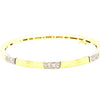 ESTATE .40CT DIAMOND 18KT 2 TONE GOLD 3D BAR BY THE YARD CUFF BANGLE BRACELET