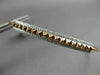 ESTATE .26CT DIAMOND 14KT WHITE & ROSE 3D GOLD PYRAMID SPIKE FUN BANGLE BRACELET