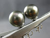 ESTATE LARGE AAA TAHITIAN PEARL 14KT WHITE GOLD 3D CLASSIC STUD EARRINGS
