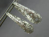 ESTATE LARGE & WIDE .50CT DIAMOND 14KT WHITE GOLD FILIGREE HOOP HANGING EARRINGS
