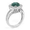 4.56CT DIAMOND & AAA PARAIBA TOURMALINE 18KT WHITE GOLD 3D HALO ENGAGEMENT RING