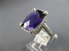 LARGE 6.34CT DIAMOND & AAA AMETHYST 14KT WHITE GOLD 3D CUSHION & ROUND HALO RING