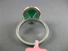 ESTATE LARGE 6.74CT DIAMOND & AAA EMERALD 18K WHITE GOLD 3D HALO ENGAGEMENT RING