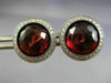 ESTATE LARGE 6.10CT DIAMOND & AAA GARNET 18KT WHITE GOLD HALO SCREWBACK EARRINGS