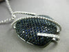 LARGE 3.85CT DIAMOND & AAA SAPPHIRE 18K WHITE & BLACK GOLD 3D HEART LOVE PENDANT