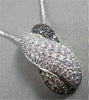 ESTATE 1.50CT WHITE & BLACK DIAMOND 14K WHITE GOLD X PAVE INFINITY PENDANT CHAIN