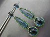 ESTATE LARGE 26.85CT DIAMOND TSAVORITE & TOPAZ 14KT ROSE & BLACK GOLD EARRINGS