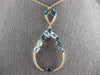 2.05CT DIAMOND & AAA BLUE TOPAZ 14KT 2 TONE GOLD TEAR DROP BY THE YARD NECKLACE