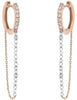 1.08CT DIAMOND 18KT ROSE GOLD 3D CLASSIC ROUND SHARE PRONG DROP HANGING EARRINGS