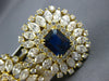 ANTIQUE EXTRA LARGE 15.16CT DIAMOND & SAPPHIRE 18KT YELLOW GOLD CLIP ON EARRINGS