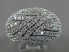 LARGE ANTIQUE 2.75CTW DIAMOND 14KT WHITE GOLD PUFF COCKTAIL RING F/G VVS #18496