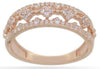 ESTATE .40CT DIAMOND 14KT ROSE GOLD 3D CLASSIC ROUND MULTI ROW LOVE RING