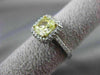 ESTATE 2.07CT GIA FANCY YELLOW DIAMOND 18K WHITE GOLD FILIGREE ENGAGEMENT RING