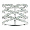 ESTATE LARGE 1.12CT DIAMOND 18KT WHITE GOLD CRISS CROSS WOVEN SEMI ETERNITY RING