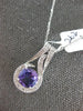 1.80CT DIAMOND & AAA AMETHYST 14KT WHITE GOLD 3D ROUND FILIGREE FLOATING PENDANT