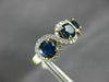 ESTATE 2.1CT DIAMOND & AAA SAPPHIRE 14K YELLOW GOLD THREE STONE ANNIVERSARY RING