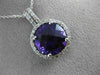 ESTATE LARGE 5.49CT DIAMOND & AMETHYST 14KT WHITE GOLD FILIGREE FLOATING PENDANT