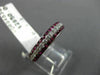 ESTATE .98CT DIAMOND & AAA RUBY 18KT WHITE GOLD SEMI ETERNITY 3 ROW WEDDING RING