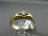 ESTATE .23CT DIAMOND 14KT YELLOW GOLD 3D MATTE & SHINY SOLITAIRE GYPSY MENS RING