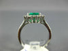 LARGE 2.75CT DIAMOND & AAA EMERALD 14K WHITE GOLD 3D SQUARE HALO ENGAGEMENT RING