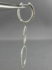 ESTATE .93CT DIAMOND 18KT WHITE GOLD 3D DOUBLE OPEN OVAL HUGGIE HANGING EARRINGS