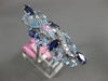 ESTATE EXTRA LARGE 6.66CT DIAMOND & MULTI GEM 14KT WHITE GOLD 3D LEAF FUN RING