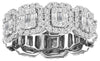 LARGE .20CT DIAMOND 18KT WHITE GOLD ROUND & BAGUETTE INVISIBLE ANNIVERSARY RING