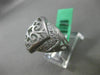 ESTATE LARGE .29CT DIAMOND 18K WHITE GOLD 3D HANDCRAFTED FILIGREE MATTE FUN RING