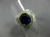 ESTATE MASSIVE 5.83CT DIAMOND & AAA SAPPHIRE 18KT TWO TONE GOLD ENGAGEMENT RING