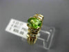 ESTATE 1.08CT ROUND DIAMOND & AAA OVAL PERIDOT 14KT YELLOW GOLD ENGAGEMENT RING