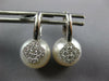 .47CT DIAMOND & SOUTH SEA PEARL 18KT WHITE GOLD FLOWER HUGGIE HANGING EARRINGS