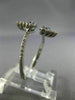 ESTATE WIDE .38CT DIAMOND & AAA SAPPHIRE 14KT WHITE GOLD MULTI SHAPE PAVE RING