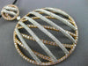 MASSIVE 4.08CT WHITE & PINK DIAMOND 18K WHITE & ROSE GOLD 3D CRISS CROSS PENDANT