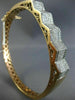 ESTATE WIDE 5.52CT DIAMOND 14KT ROSE GOLD 3D MULTI ROW PYRAMID BANGLE BRACELET