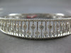 ESTATE WIDE 3.35CT DIAMOND 18KT WHITE GOLD 3D MULTI ROW FILIGREE BANGLE BRACELET