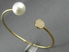 ESTATE .14CT DIAMOND & AAA SOUTH SEA PEARL 18KT ROSE GOLD CIRCLE BANGLE BRACELET