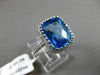 ESTATE 6.33CTW DIAMOND & AAA BLUE TOPAZ 14KT WHITE GOLD 3D FILIGREE HALO RING